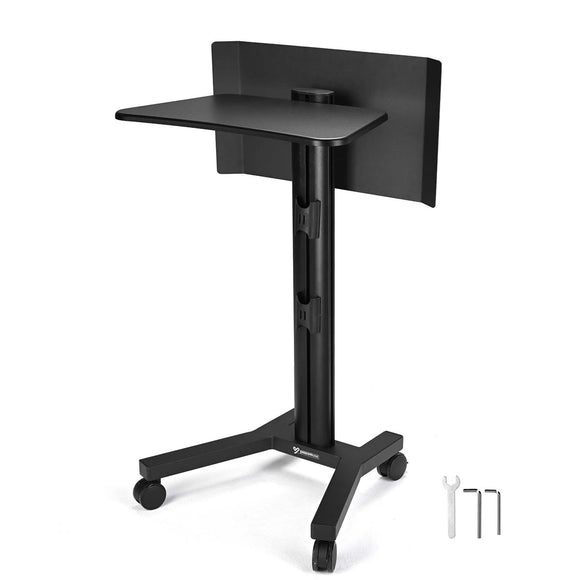 Yescom Podium Standing Desk Classroom Church Lectern on Wheels Image