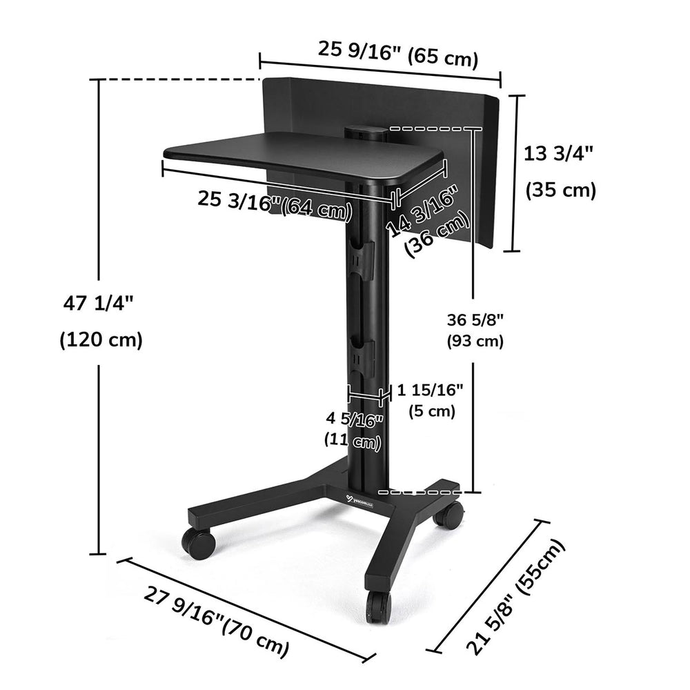 Yescom Podium Standing Desk Classroom Church Lectern on Wheels Image