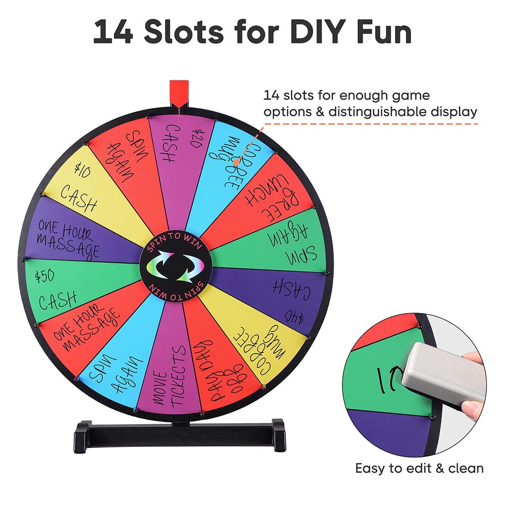 Yescom 24" Tabletop Prize Wheel Colorful Dry Erase Image