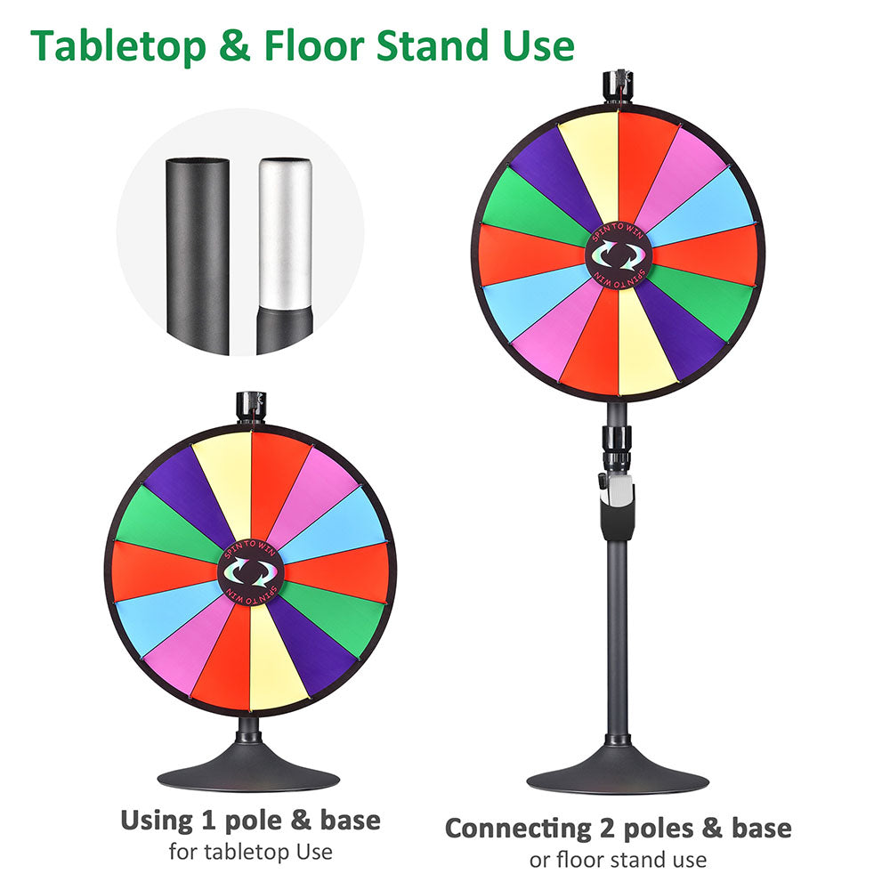 Yescom 24" Prize Wheel Tabletop Floor Stand 14-Slot Image