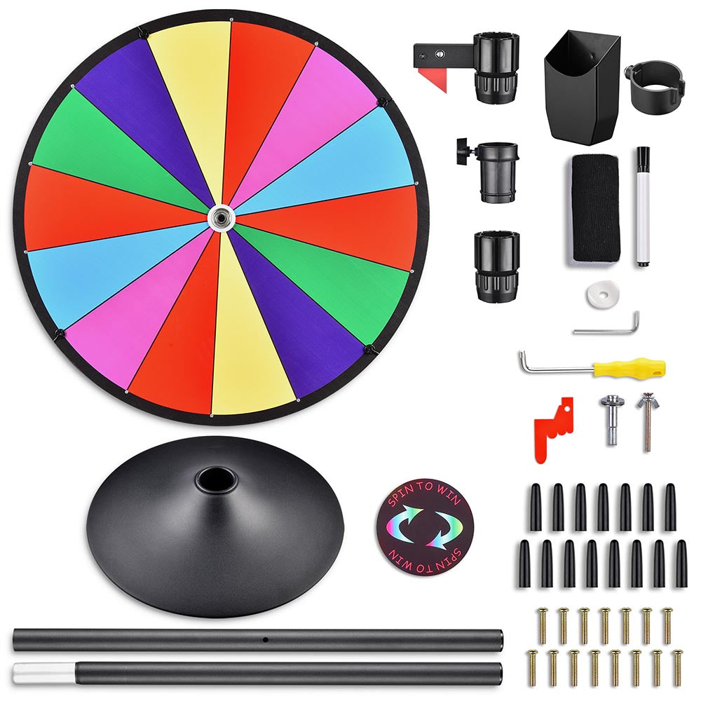 Yescom 24" 14 Slot Floor Stand Color Clicker Dry Erase Prize Wheel Image