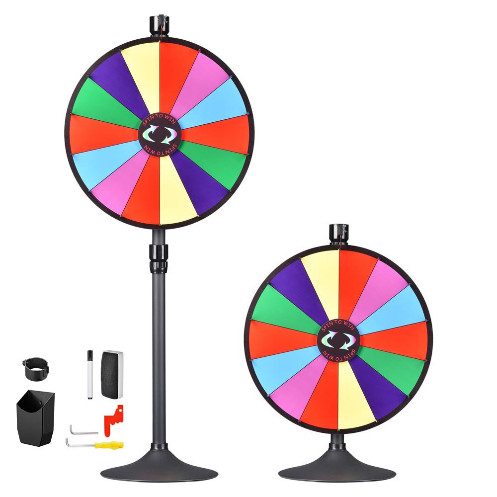 WinSpin 24" 14 Slot Floor Stand Color Clicker Dry Erase Prize Wheel