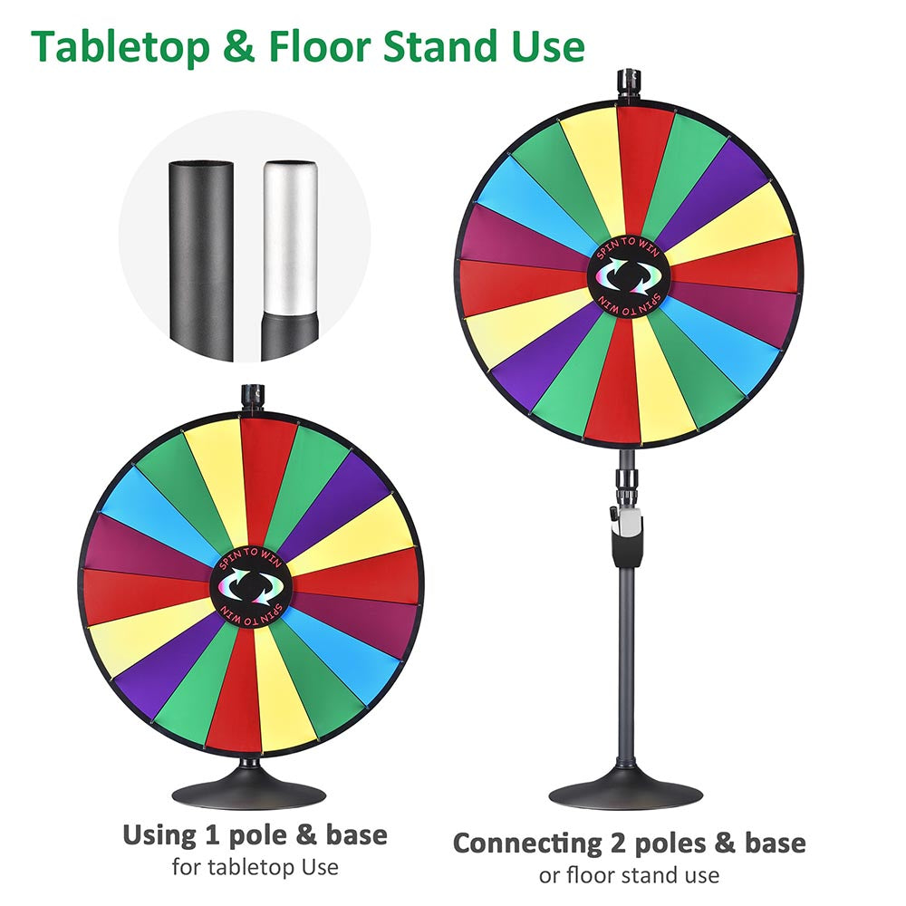 WinSpin 36" Prize Wheel Floor Stand Tabletop 18-Slot