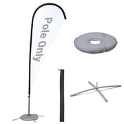 Yescom Teardrop Flag Pole Kit - 10 Sets, Base Type Options, 8.8ft Pole+Base Image