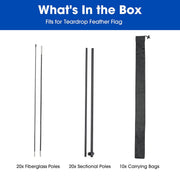 Yescom Teardrop Flag Pole Kit - 10 Sets, Base Type Options Image