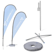 Yescom Teardrop Flag Pole Kit - 10 Sets, Base Type Options Image