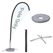 Yescom Teardrop Flag Pole Kit - 10 Sets, Base Type Options, 7.2ft Pole+Base Image