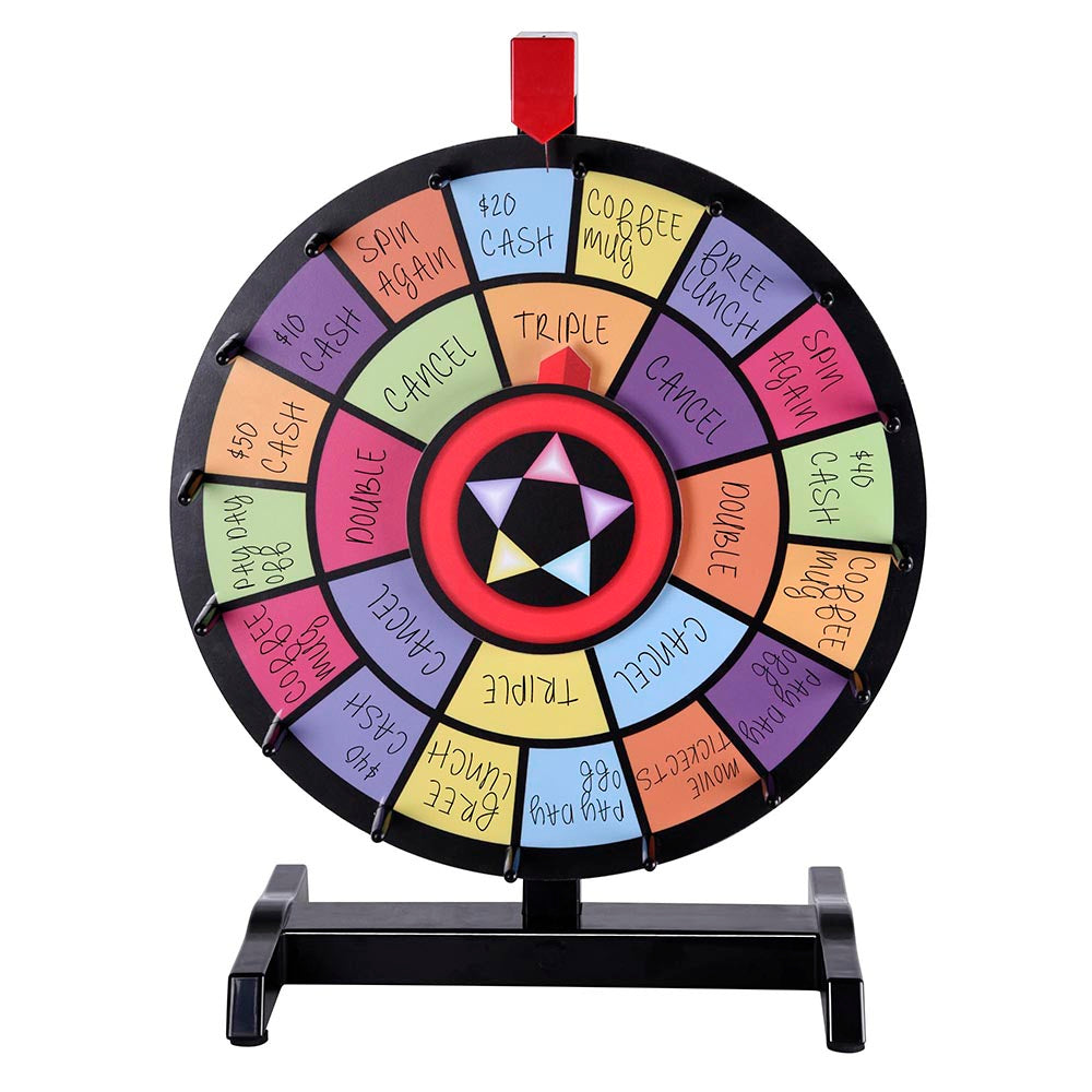 Yescom 15" Table Top 2 Circles Colorful Dry Erase Prize Wheel Image