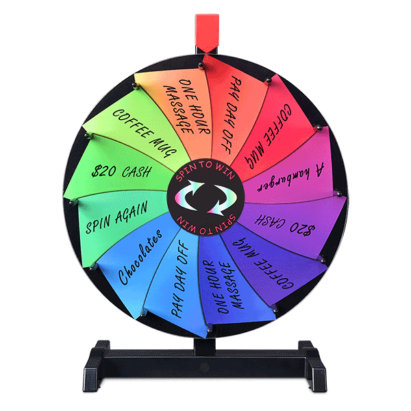 WinSpin 18" Prize Wheel Tabletop Custom Wheel 12-Slot