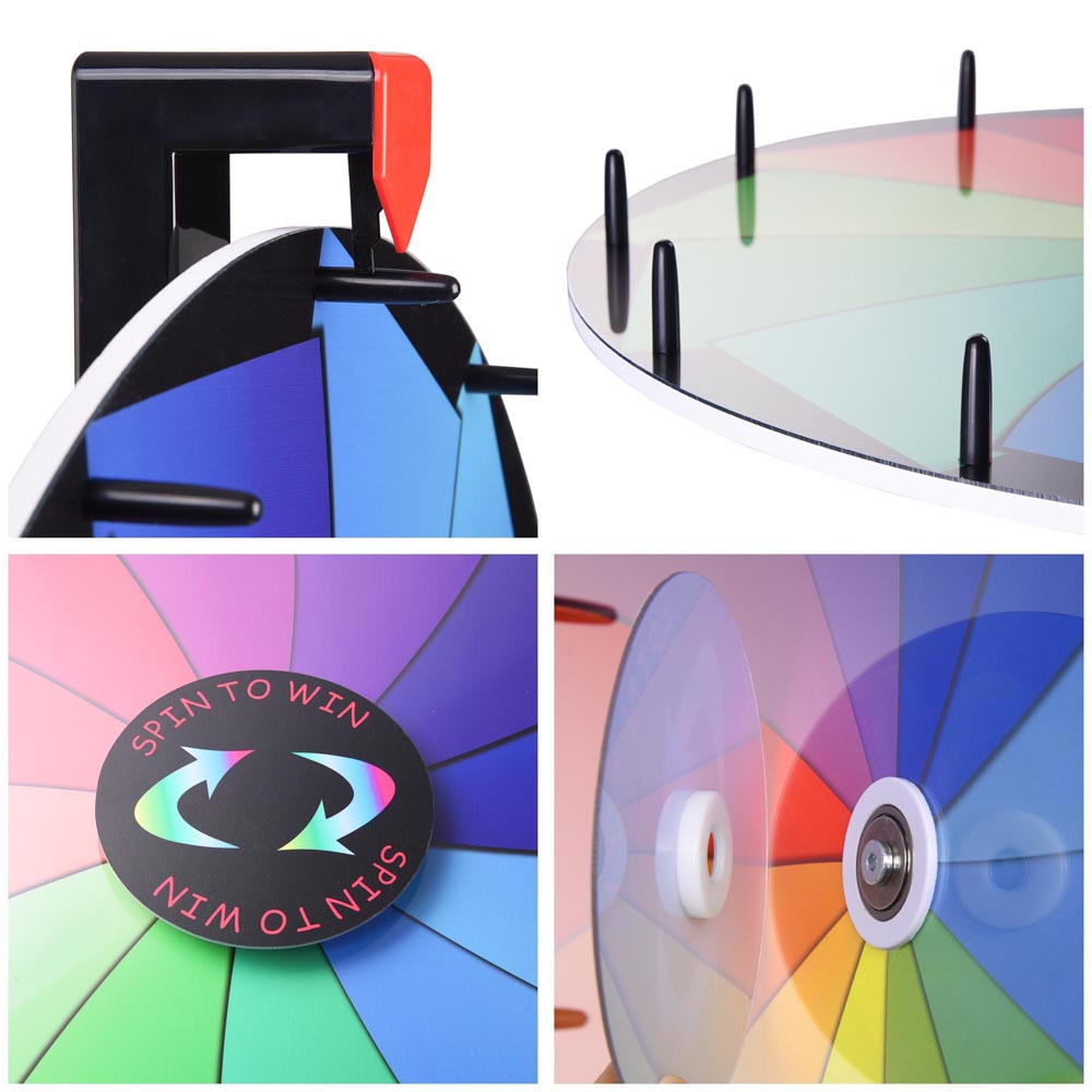 Yescom 24" Tabletop Colorful Dry Erase Prize Wheel Pinwheel Image