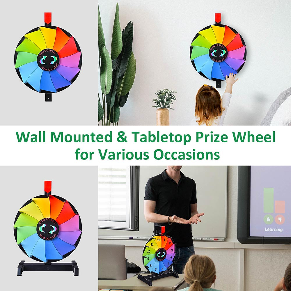WinSpin 12" Wall Mounted and Tabletop Prize Wheel 12 Slots