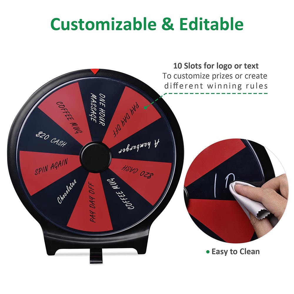 Yescom Drinko Game Wheel Tabletop Dry Erase Prize Wheel 10" Image