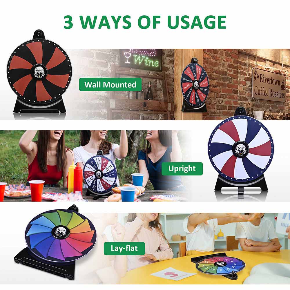 Yescom 12" Prize Wheel Tabletop Wall Mounted with Templates(4x) Image
