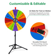 Yescom 24" Modular Prize Wheel with Adjustable Height Stand 12-Slot Image