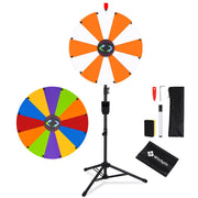 Yescom 24" Modular Prize Wheel with Adjustable Height Stand 12-Slot, Orange & White Image