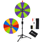 Yescom 24" Modular Prize Wheel with Adjustable Height Stand 12-Slot, Purple & Green Image