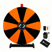 Yescom 24" Modular Dry Erase Spin Wheel Customizable Color Slots(12), Black & Orange Image
