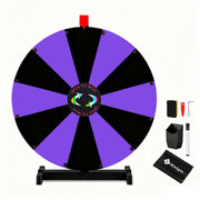 Yescom 24" Modular Dry Erase Spin Wheel Customizable Color Slots(12), Black & Purple Image