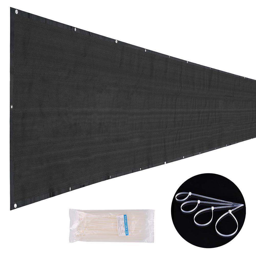 Yescom Residential 90% Privacy Screen Fence 6'x25', Black Image