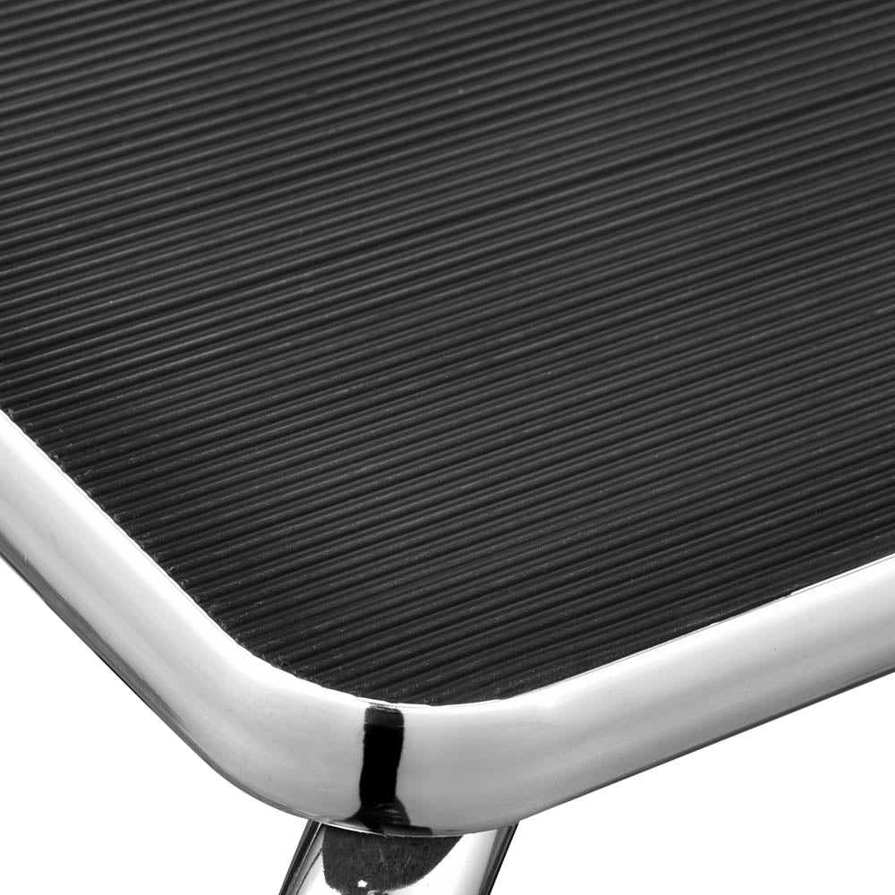 Yescom Medical Single Step Stool Footstool Chrome Steel Non-skid Rubber