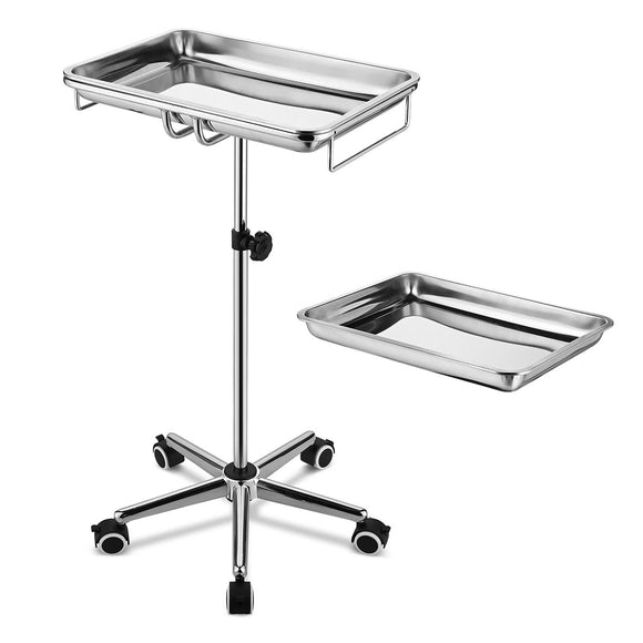 Yescom Mayo Stand Medical Equipment Stainless Steel Tray 5 Legs Image