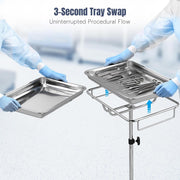Yescom Mayo Stand Medical Equipment Stainless Steel Tray 5 Legs Image