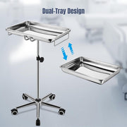Yescom Mayo Stand Medical Equipment Stainless Steel Tray 5 Legs Image