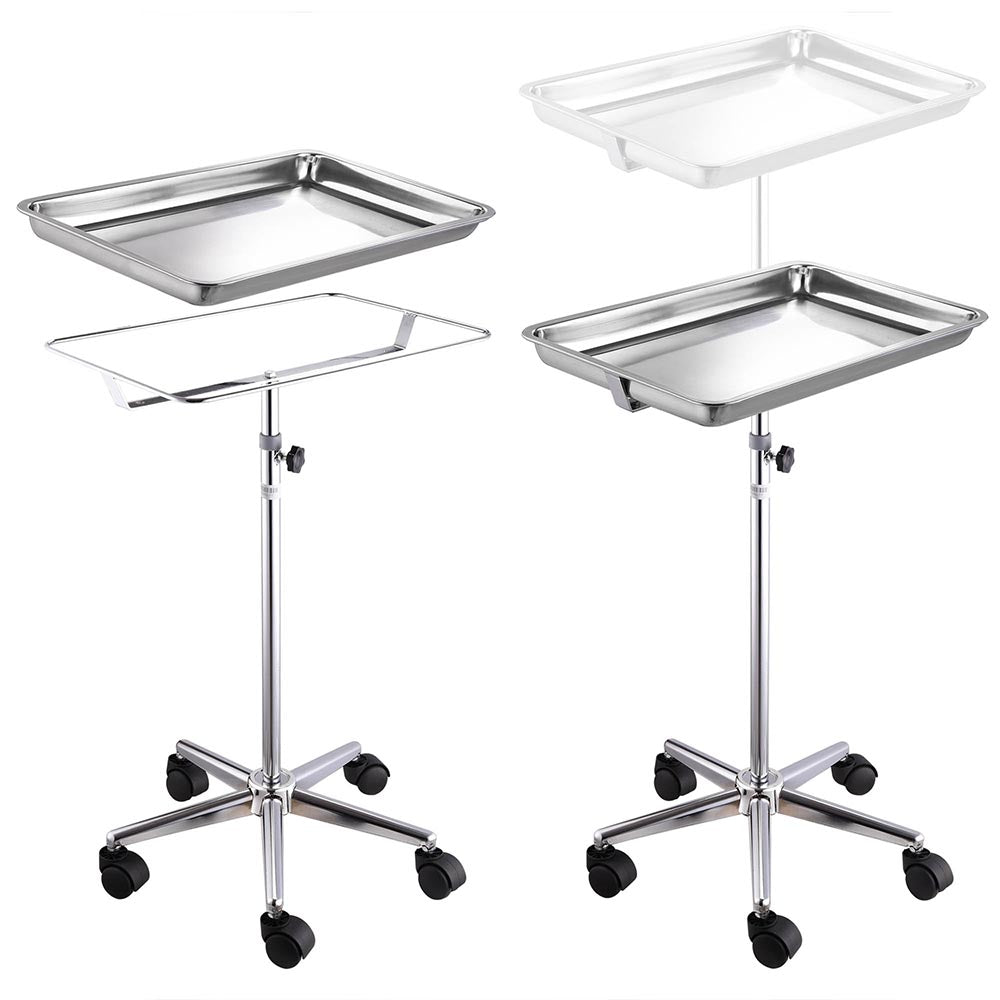 Yescom Mayo Stand Medical Equipment Stainless Steel Tray 5 Legs Image