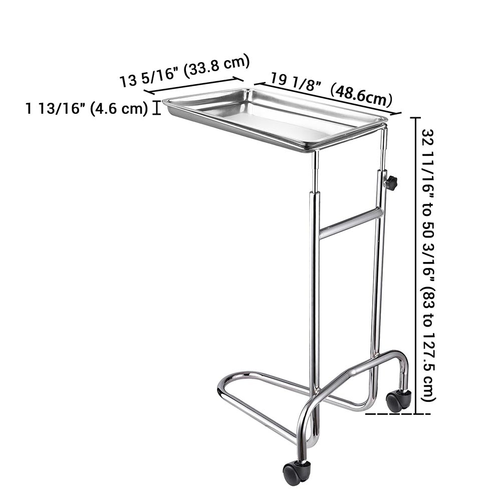 Yescom Mayo Stand Foot Operated Medical Equipment Double Post Image