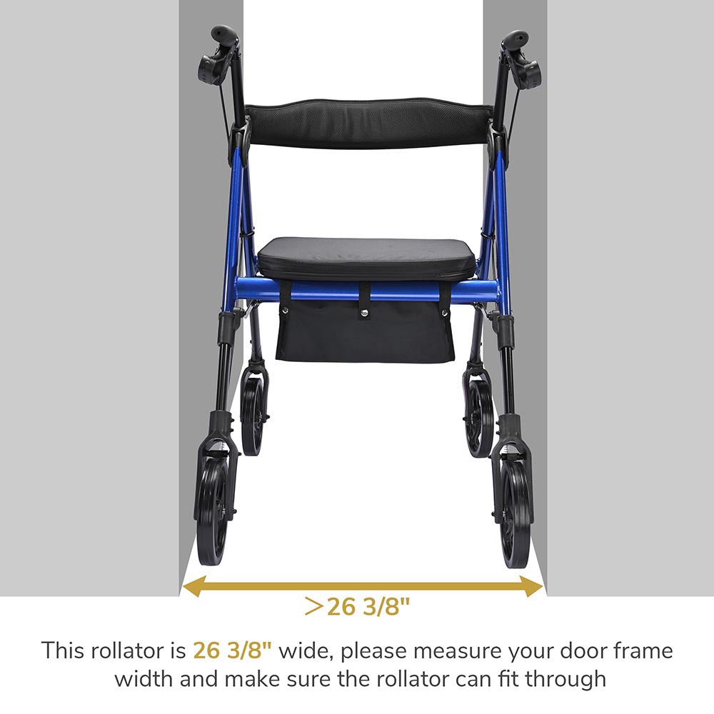 Yescom Rollator Walker with Seat Backrest 8" Casters 450lbs Capacity Image
