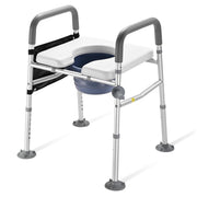 Yescom Raised Toilet Seat w/ Handles Height Adjustable Holds 375lbs Image