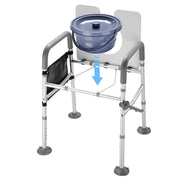 Yescom Raised Toilet Seat w/ Handles Height Adjustable Holds 375lbs Image