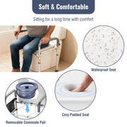 Yescom Raised Toilet Seat w/ Handles Height Adjustable Holds 375lbs Image