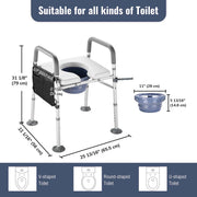 Yescom Raised Toilet Seat w/ Handles Height Adjustable Holds 375lbs Image