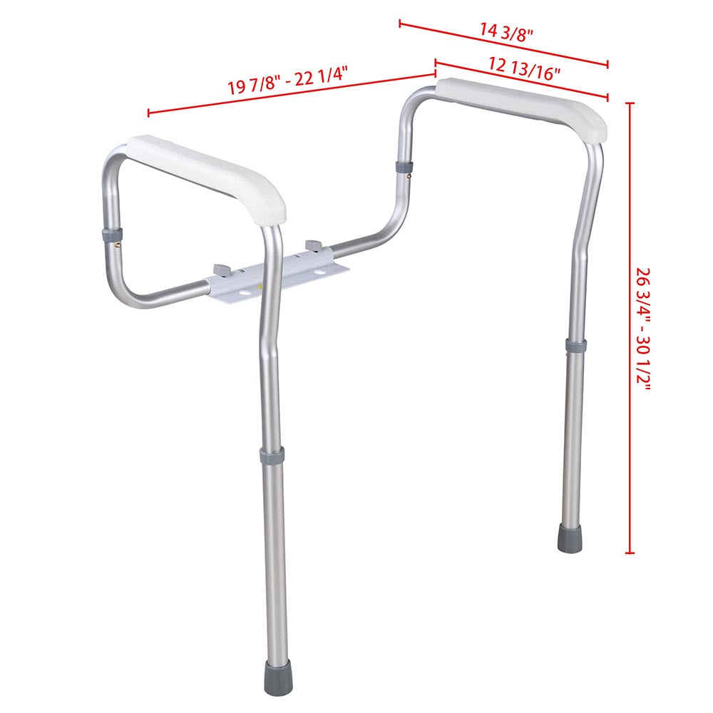 Yescom Handicap Toilet Safety Rail Grab Bar 375lbs Support Adjustable Image