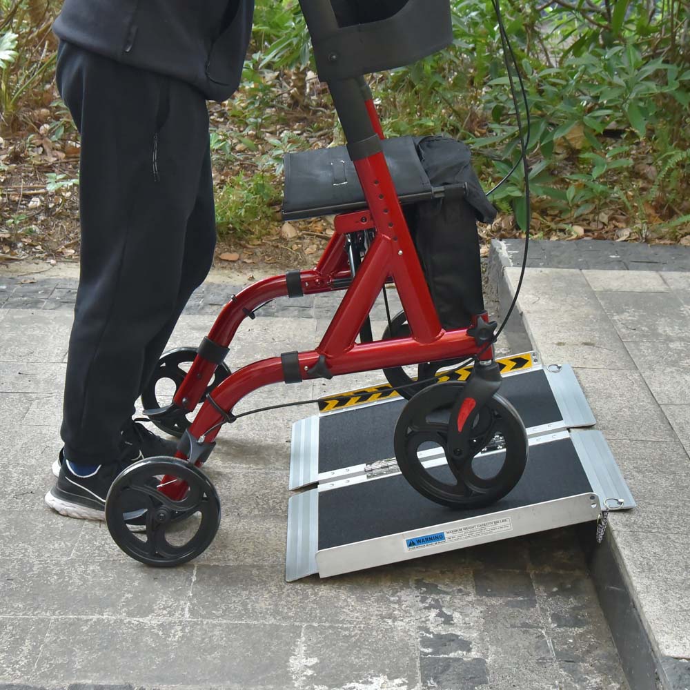 Yescom Wheelchair Ramp 600lb Capacity 2'x29" Aluminum w/ Non-Slip Surface Image