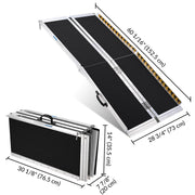 Yescom Aluminum Wheelchair Ramp 600lb Capacity 5'x29" Non-Slip Surface Image