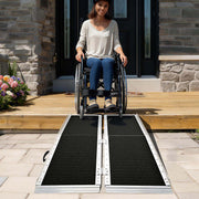 Yescom Aluminum Wheelchair Ramp 600lb Capacity 5'x29" Non-Slip Surface Image