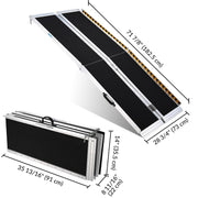 Yescom Wheelchair Ramp 600lb Capacity 6'x29" Aluminum w/ Non-Slip Surface Image