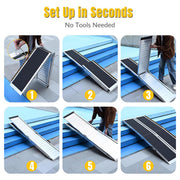 Yescom Wheelchair Ramp 600lb Capacity 6'x29" Aluminum w/ Non-Slip Surface Image