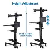 Yescom NexusX 4-Monitor PC Mobile Cart & AV Workstation 10-21" Screen Image