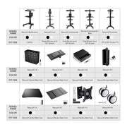 Yescom NexusX Dual-Monitor Rolling Computer Cart w/ Locking Metal Drawer Image