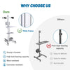 Yescom NexusX Dual-Monitor Rolling Computer Cart w/ Locking Metal Drawer