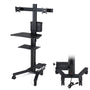 Yescom NexusX PC Computer Cart Workstation with Power Strip 2-Monitor, Black - Two 32in Monitor Image