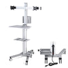 Yescom NexusX PC Computer Cart Workstation with Power Strip 2-Monitor