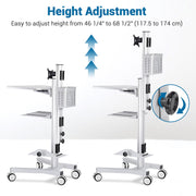 Yescom NexusX Rolling Computer Cart with Locking Metal Drawer Image