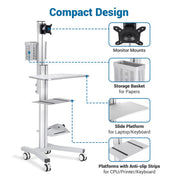 Yescom NexusX Industrial Computer Cart for Manufacturing Shop Floor Image