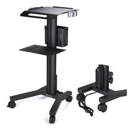 Yescom Rolling Laptop Cart with Power Outlet, Black Image