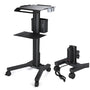 Yescom Rolling Laptop Cart with Power Outlet, Black Image