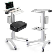 Yescom NexusX Rolling Laptop Cart with Power Outlet, Silver Image